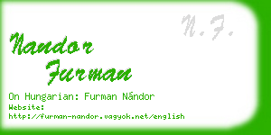 nandor furman business card